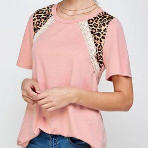 Blush Leopard Lace Top